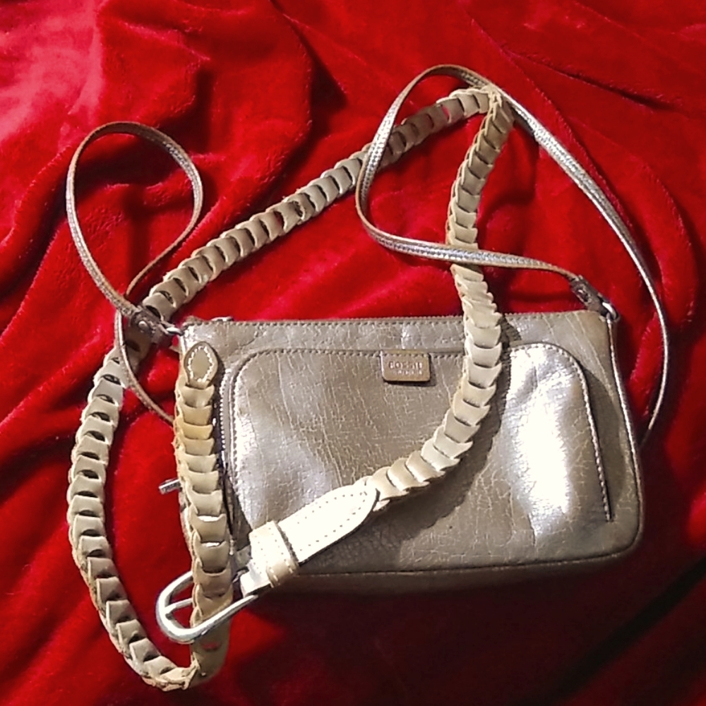 Leather Fossil crossbody AND leather belt